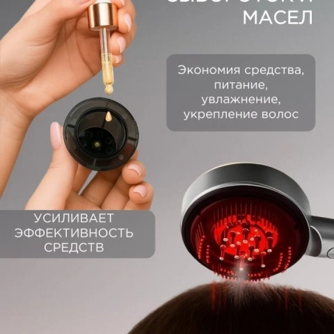 Микротоковая массажная LED-расческа с ультразвуком, уход 5 в 1, Luminel PRO