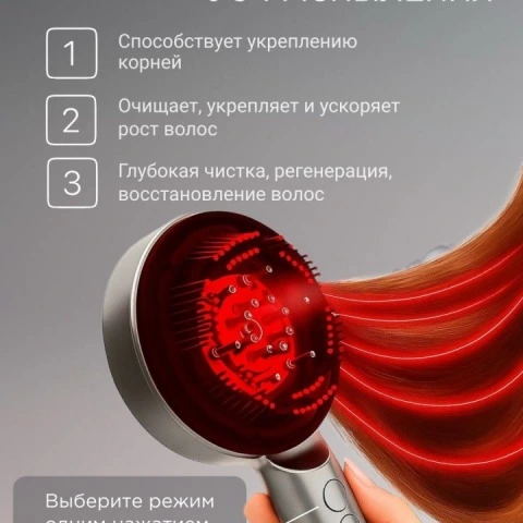 Микротоковая массажная LED-расческа с ультразвуком, уход 5 в 1, Luminel PRO