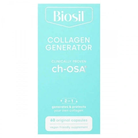 Krzem ch-OSA na produkcję kolagenu, włosy, skórę i paznokcie, 60 kapsułek, BioSil