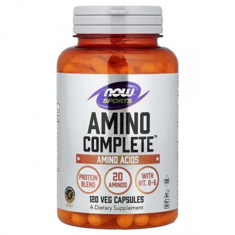 Aminokwasowy kompleks Amino Complete dla gęstości włosów, 120 kaps, NOW Foods