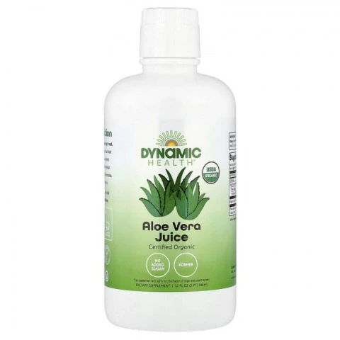 Organiczny sok z aloesu do nawilżania i zdrowia skóry głowy, 946 ml, Dynamic Health
