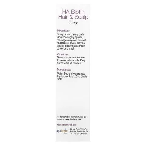 Спрей с биотином, гиалуроновой кислотой, цинком, Hyalogic LLG