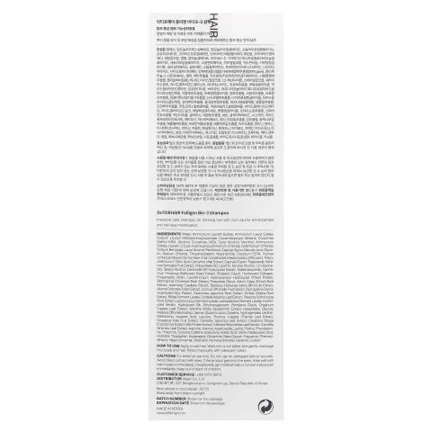 Шампунь от выпадения, Сереноа, мята, лук, биотин, кофеин Bio-3 Folligen, Dr.ForHair