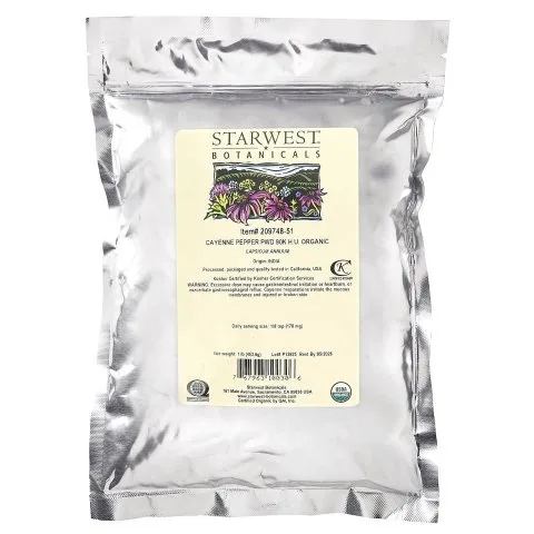 Кайенский перец органический в порошке от алопеции, 454г, 90тыс. HU, Starwest Botanicals