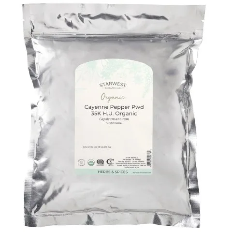 Кайенский перец органический в порошке от алопеции, 454г, 35тыс. HU, Starwest Botanicals