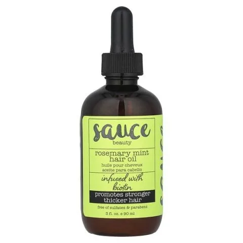 Масло для густоты волос с розмарином, мятой и биотином, Sauce Beauty