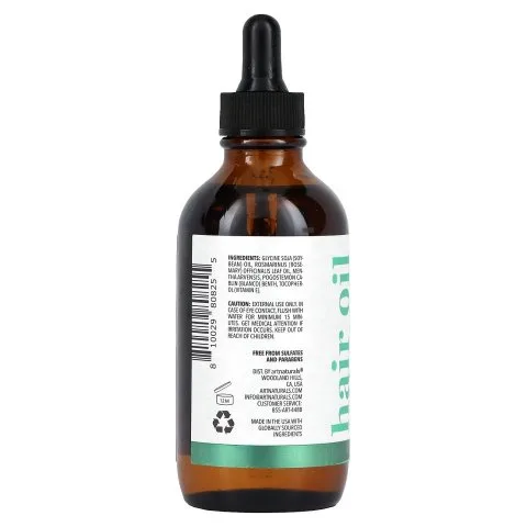 Масло для роста волос с розмарином, мятой, витамином Е, artnaturals