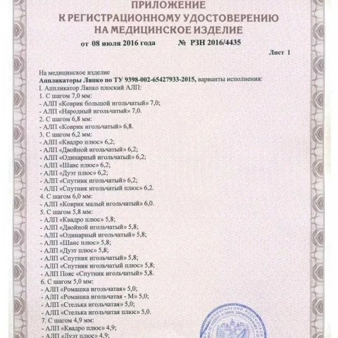 Массажный коврик Ляпко при шейном остеохондроде и выпадении волос, синий