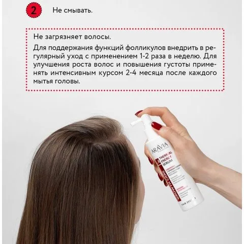 Сыворотка с термоэффектом и кофеином для роста волос, ARAVIA