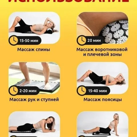 Массажный набор для шеи и роста волос, аппликатор Кузнецова и валик (аналог), зеленый