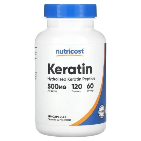 Кератин гидролизованный для волос, 250 мг, 120 капсул, Nutricost