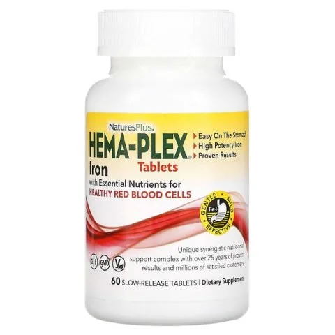 Железо Hema-Plex для здоровых эритроцитов, 60 табл, NaturesPlus