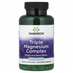 Комплекс тройного магния для нервной системы и волос, 400 мг, 100 капсул, Swanson