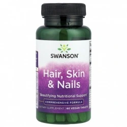Kompleks dla włosów, skóry i paznokci z MSM, krzemem i cysteina, 60 tabl, Swanson