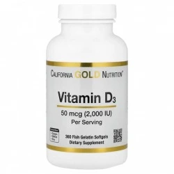 Witamina D3, 2000 IU, 360 kapsułek, California Gold Nutrition