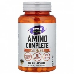 Aminokwasowy kompleks Amino Complete dla gęstości włosów, 120 kaps, NOW Foods