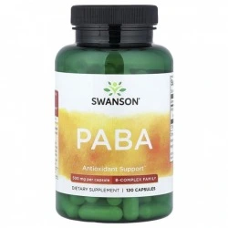 Witamina B10 (PABA), wsparcie wzrostu i pigmentacji włosów, 500 mg, 120 kaps, Swanson