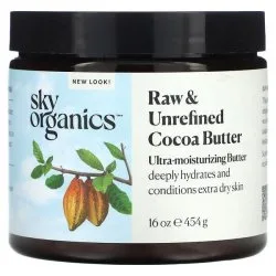 Масло какао для глубокого увлажнения сухой кожи и волос, Sky Organics