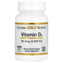 Витамин Д3, 2000 МЕ, 90 капсул, California Gold Nutrition